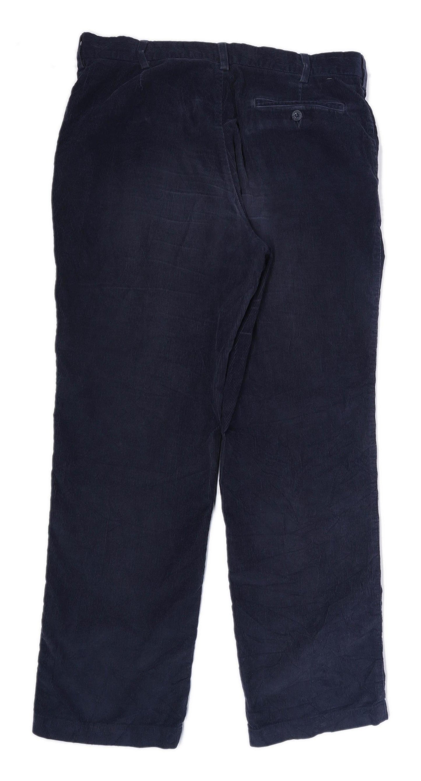 Blue Harbour Mens Blue Corduroy Blend Trousers Size W36/L32