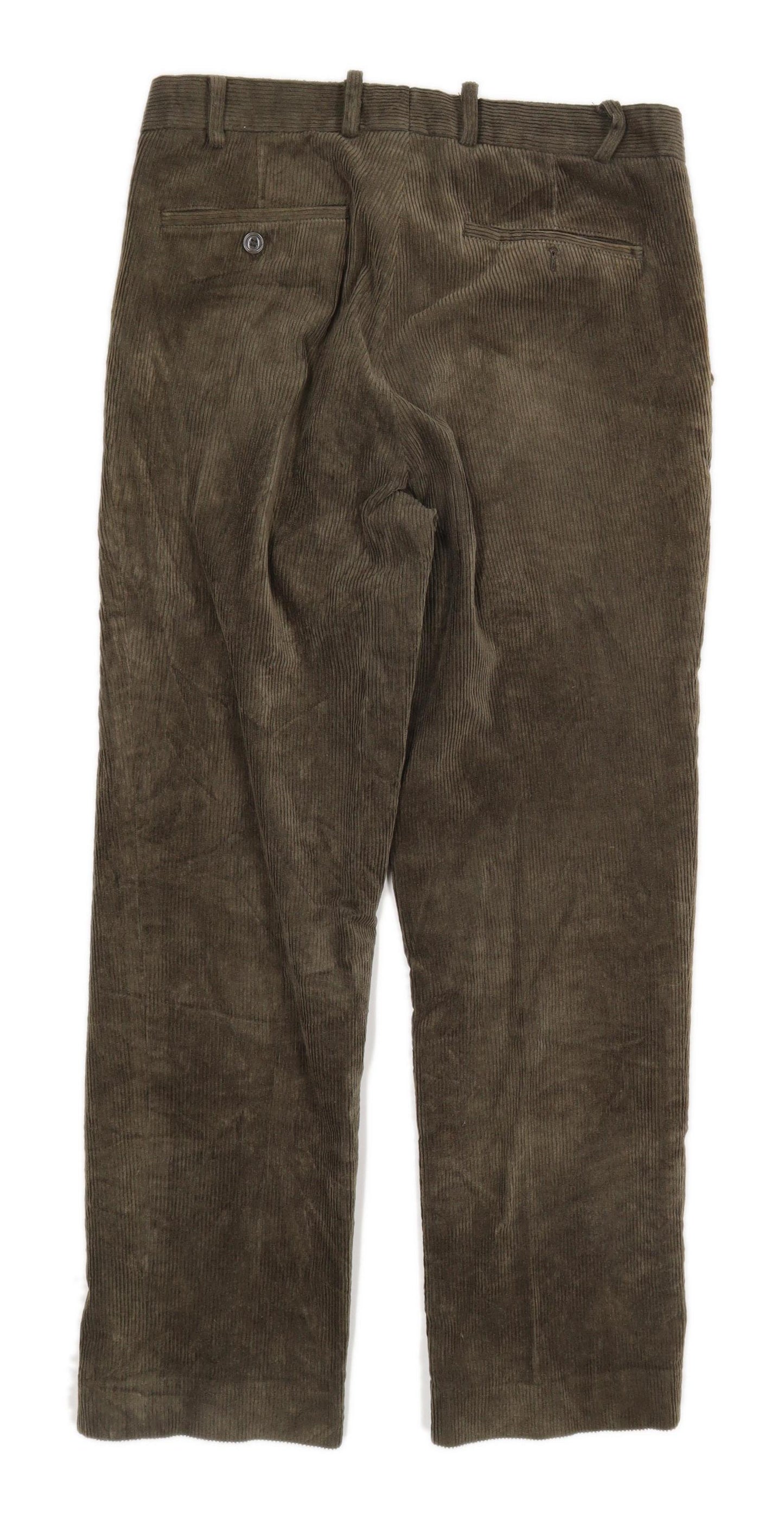Moorcroft Mens Textured Brown Corduroy Trousers Size W32/L27