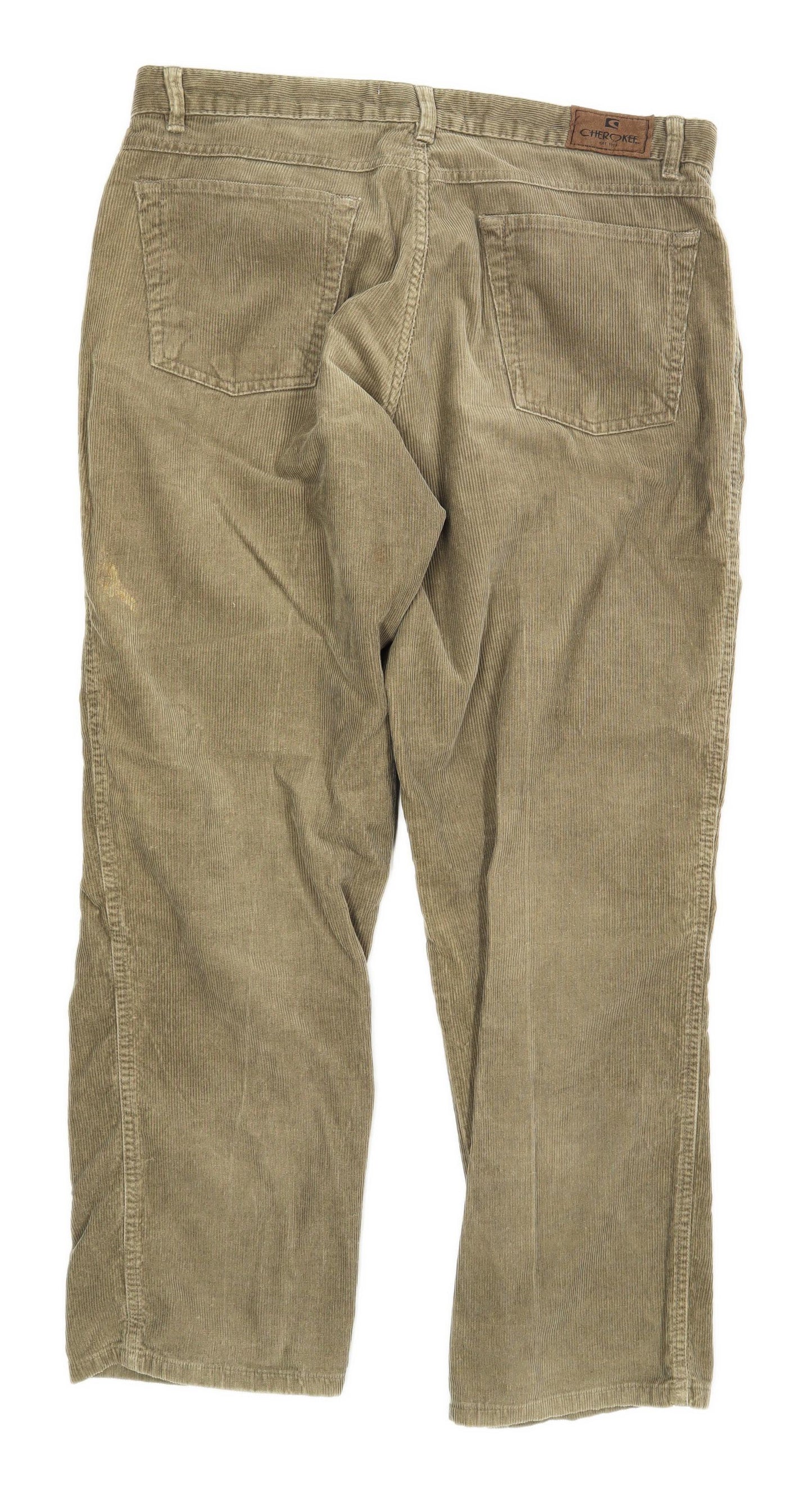 Cherokee Mens Green Corduroy Trousers Size W34/L29