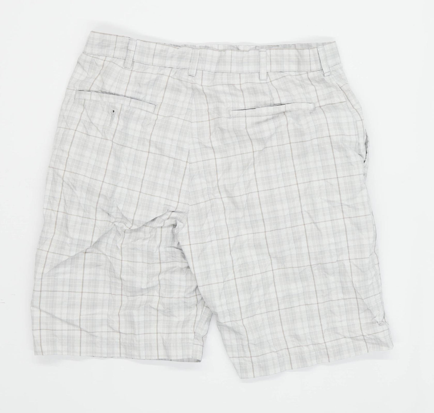 Ben Morgan Mens Check Grey Shorts Size W32/L10