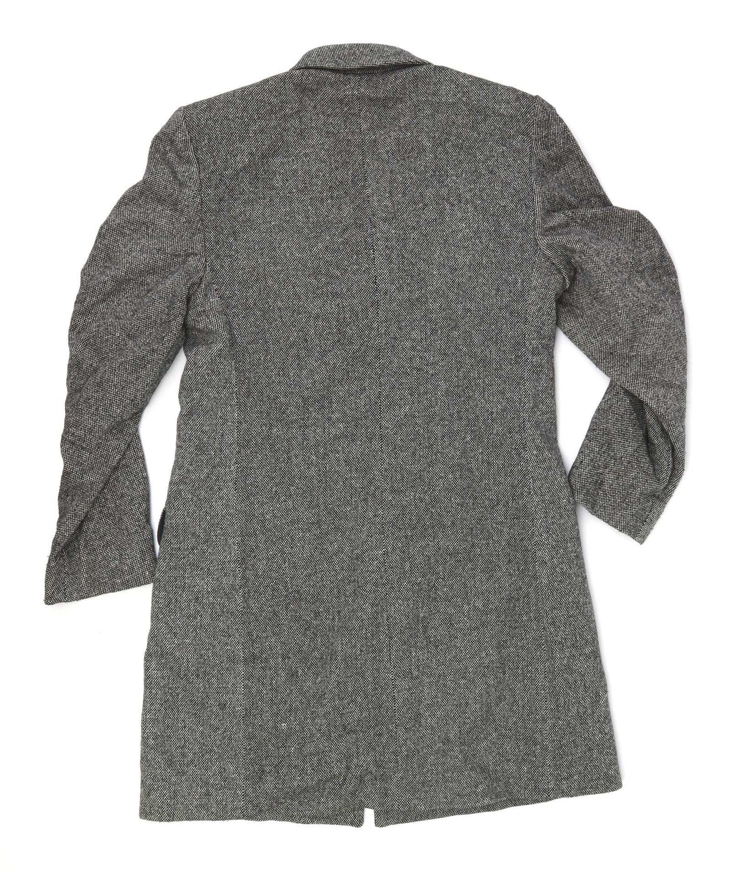 Marks & Spencer Womens Size 8 Wool Blend Grey Coat
