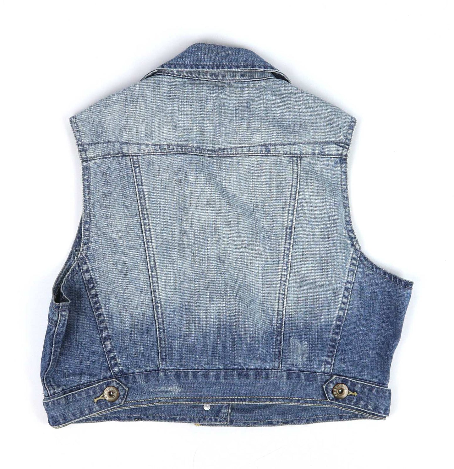 New Look Womens Size 6 Blue Denim Waistcoat