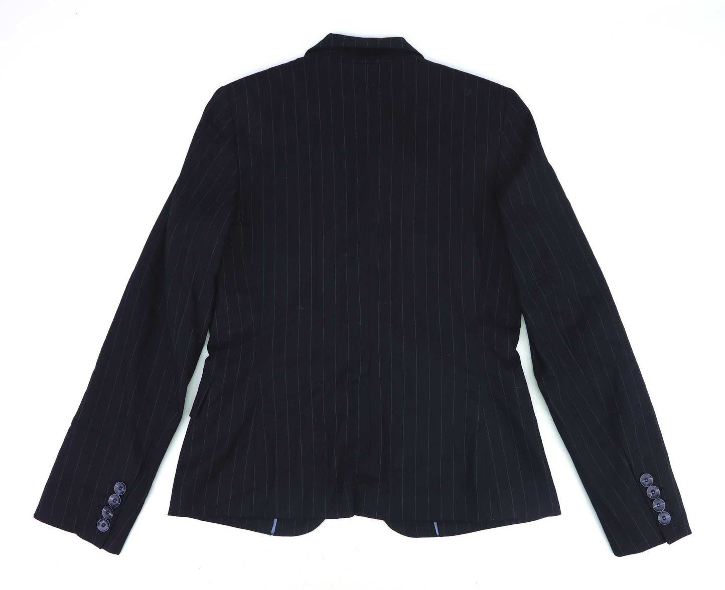 Mexx Womens Size 14 Striped Black Formal Work Office Pinstripe Jacket