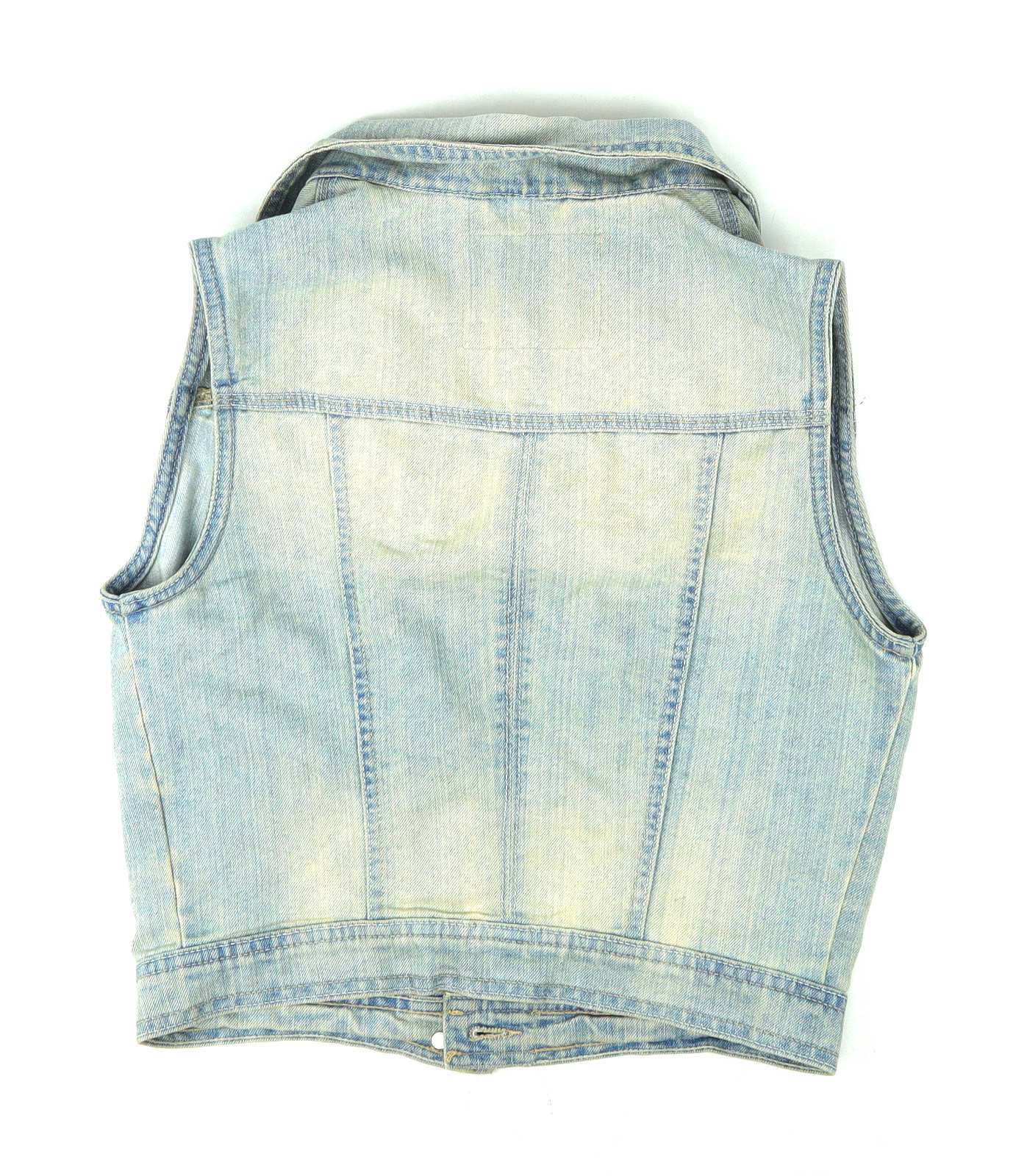 New Look Womens Size 8 Blue Stone Wash Denim Waistcoat