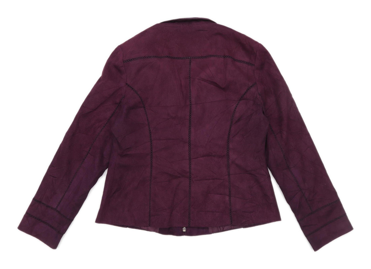 M&Co Womens Size 14 Purple Zip Up Jacket