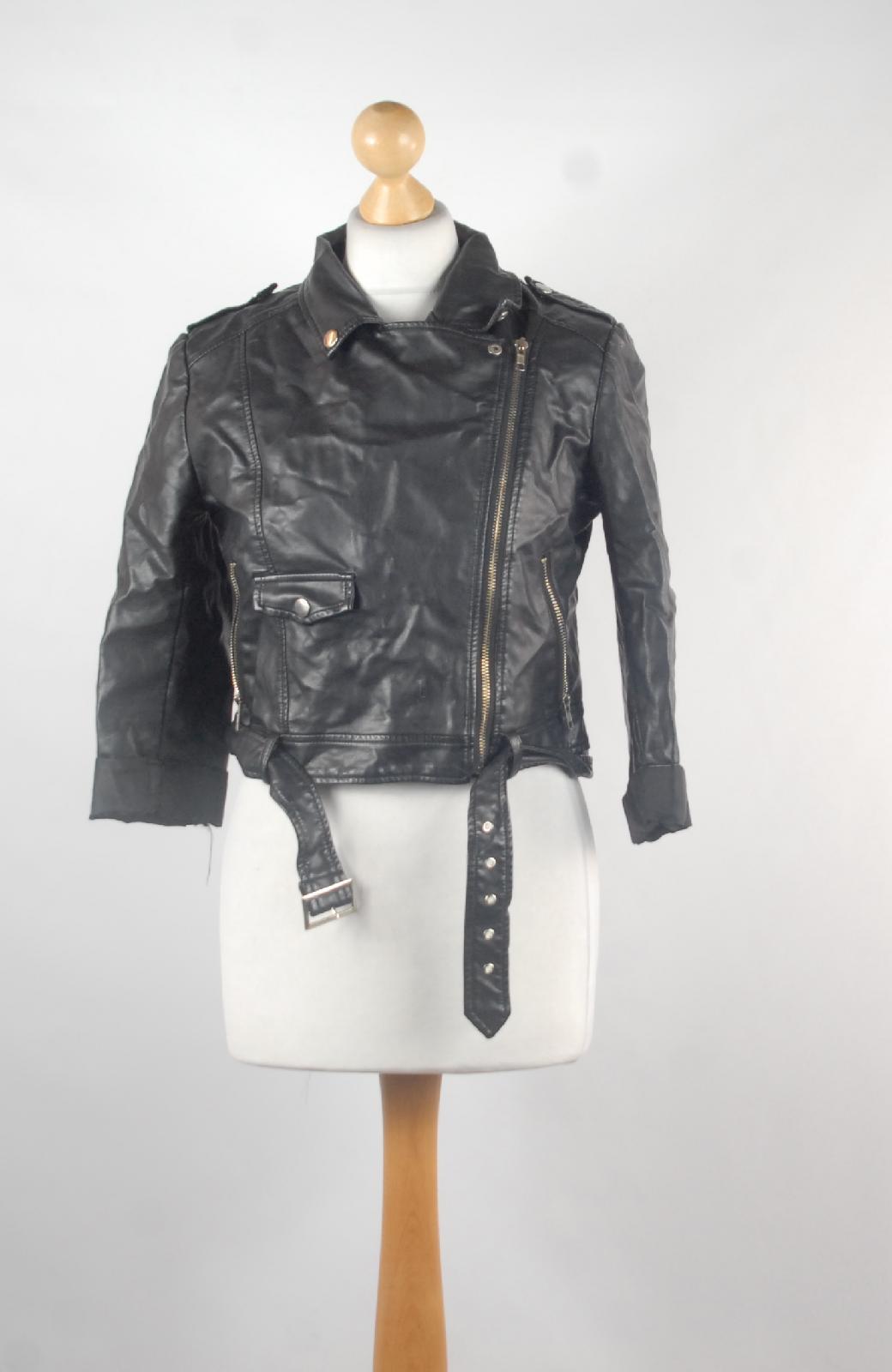 Missguided Womens Size 8 Black Biker Jacket