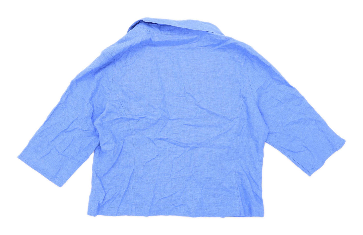 Marks & Spencer Womens Size 16 Flax Blend Blue Jacket