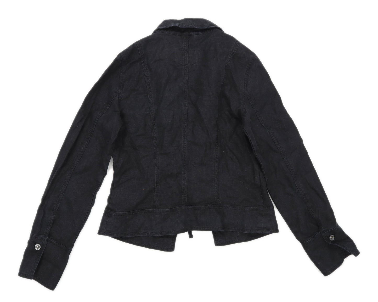 Mexx Womens Size 12 Linen Black Jacket