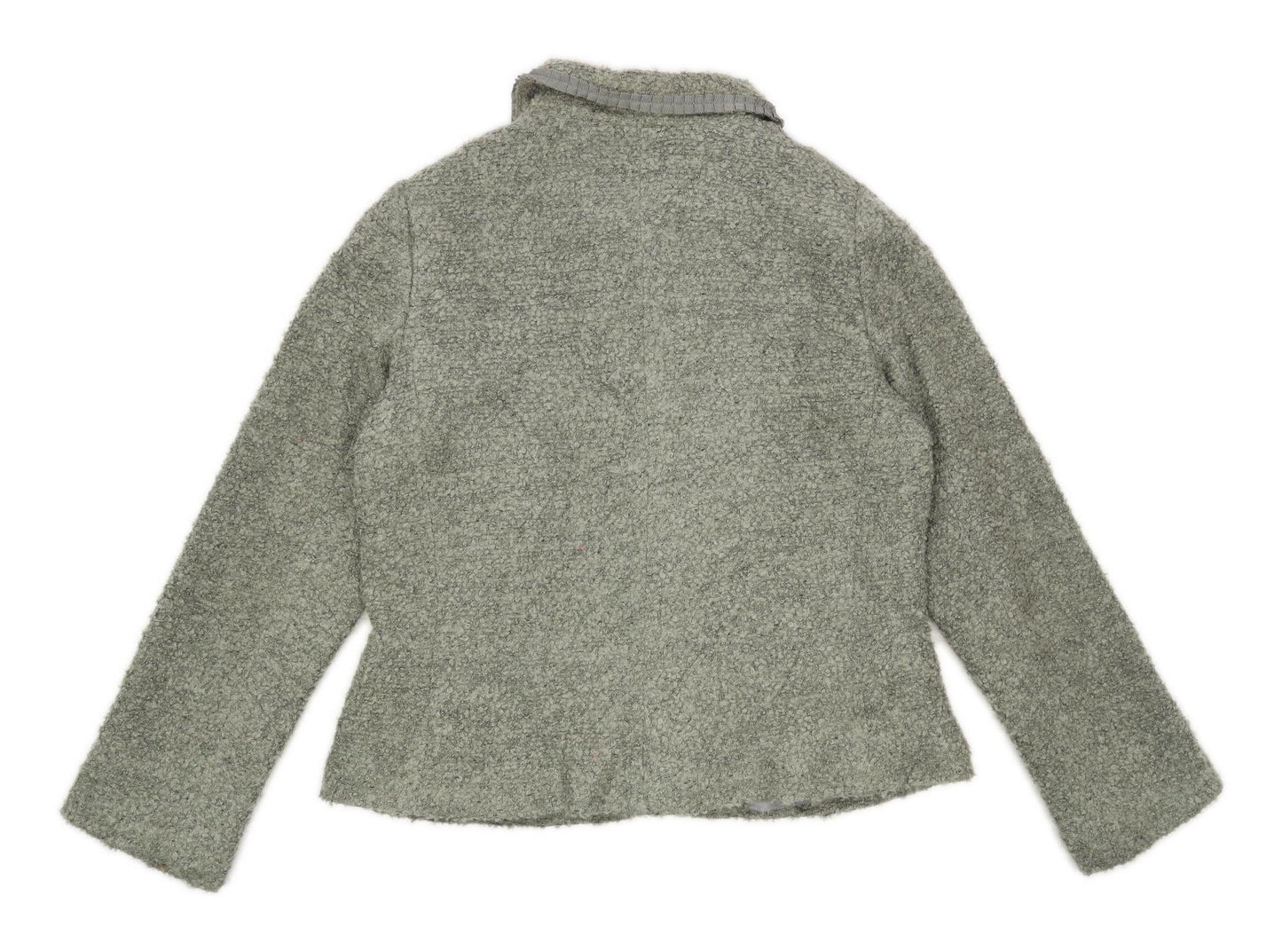 Marks & Spencer Womens Size 16 Textured Grey Lightweight Button Down Jacket