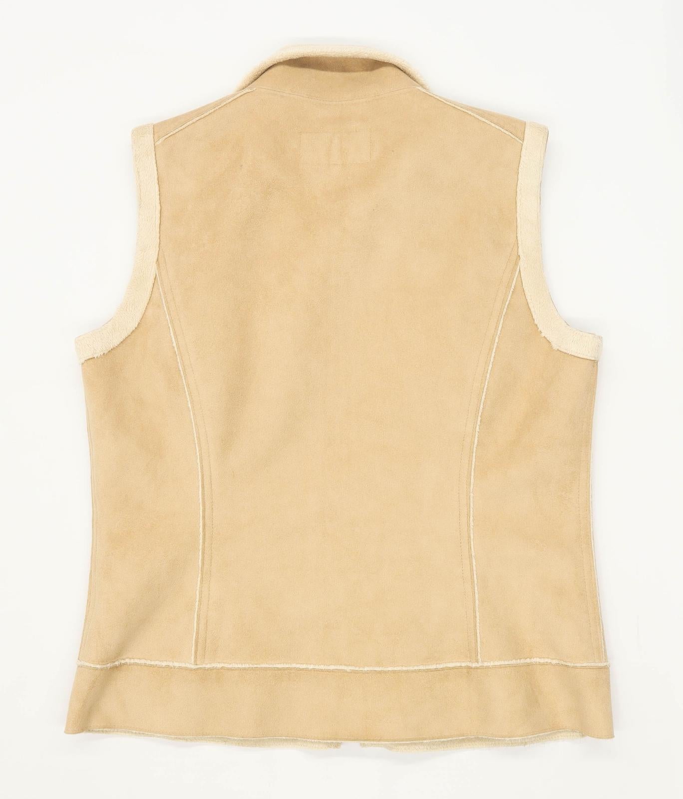 Marks & Spencer Womens Size M Beige Fur Gilet