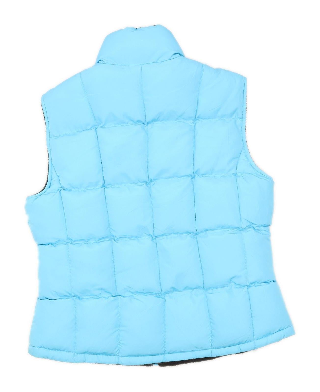 Miss Lily Womens Size M Multi-Coloured Midweight Zip Up Reversable Brown And Blue Gilet