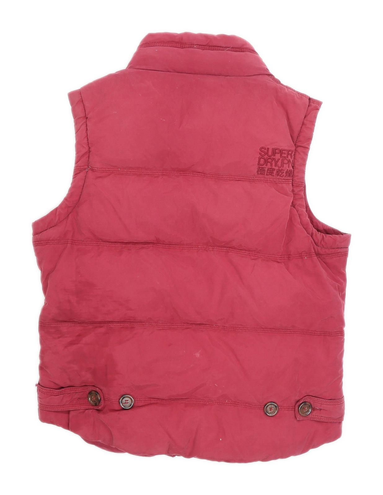 Superdry Womens Size M Cotton Blend Burgundy Gilet