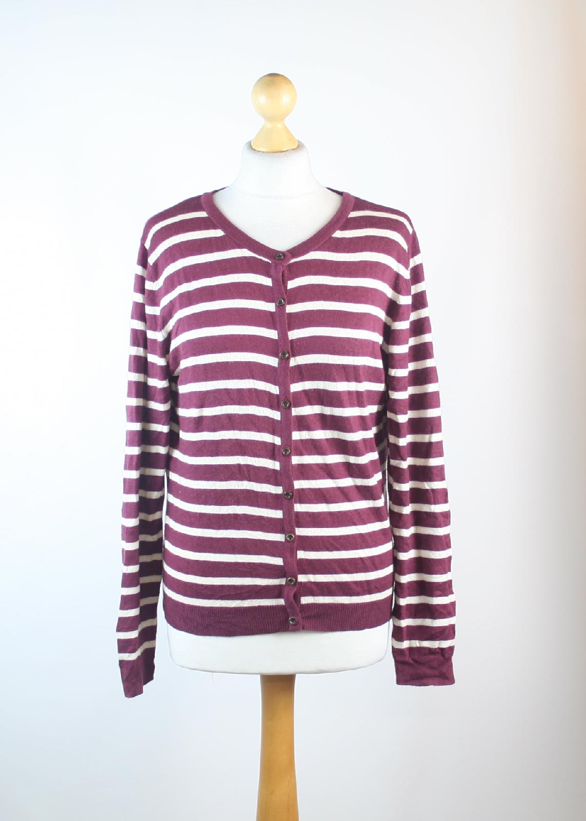 Atmosphere Red Striped Womens Cardigan Size 14 (Regular)