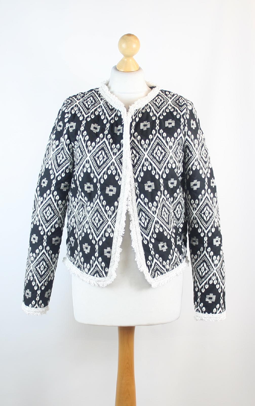 Atmosphere Black Geometric Womens Cardigan Size 12 (Regular)