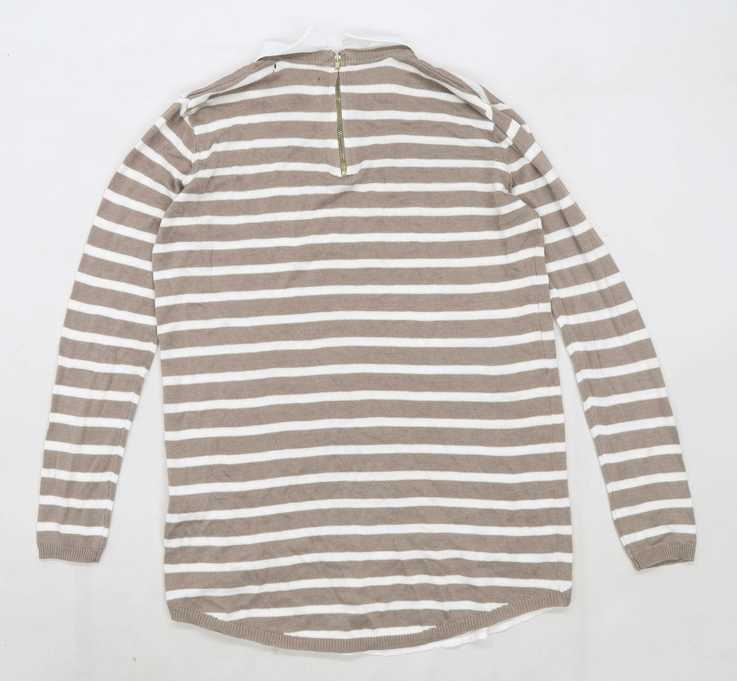 Atmosphere Womens Size 10 Striped Brown Jumper (Regular)