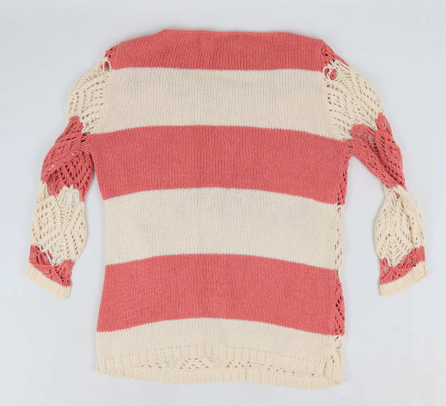 Atmosphere Orange Striped Cotton Blend Womens Jumper Size 10 (Regular)