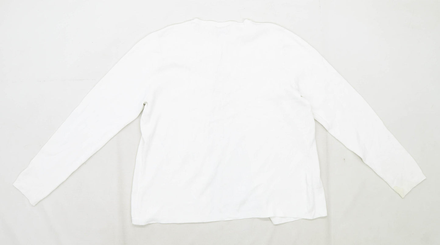 Amaranto Womens Size 16 White Cardigan (Regular)