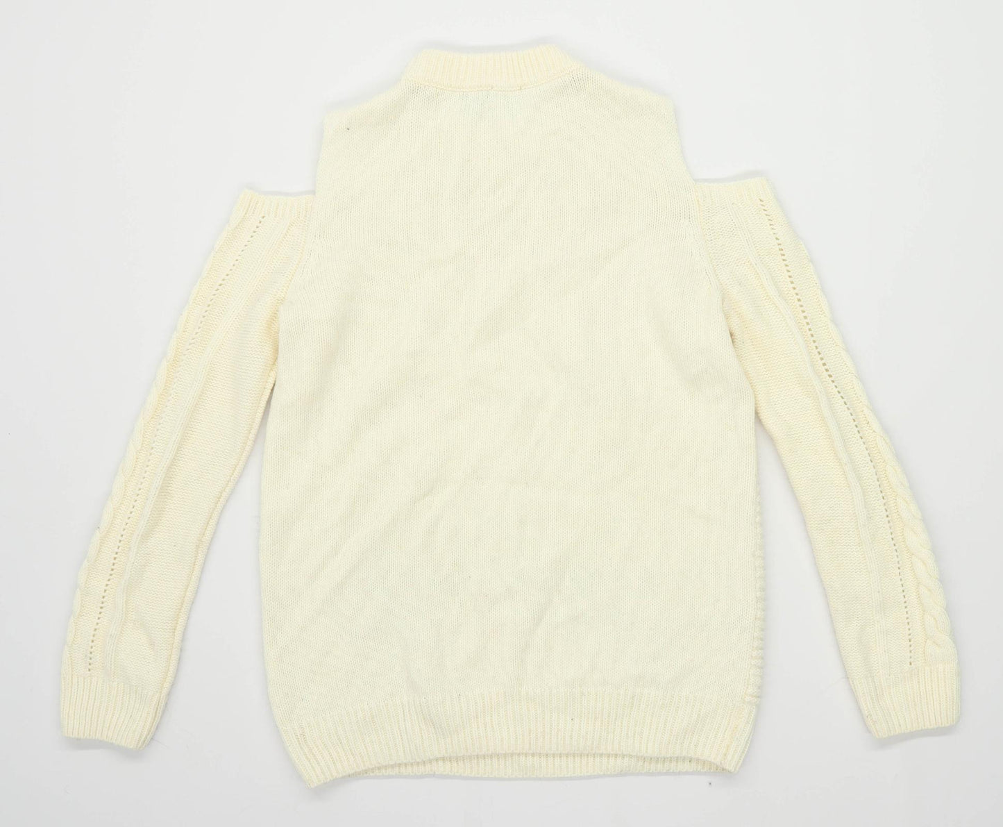 Asos Womens Size 8 Cream Open Shoulders Jumper (Regular)