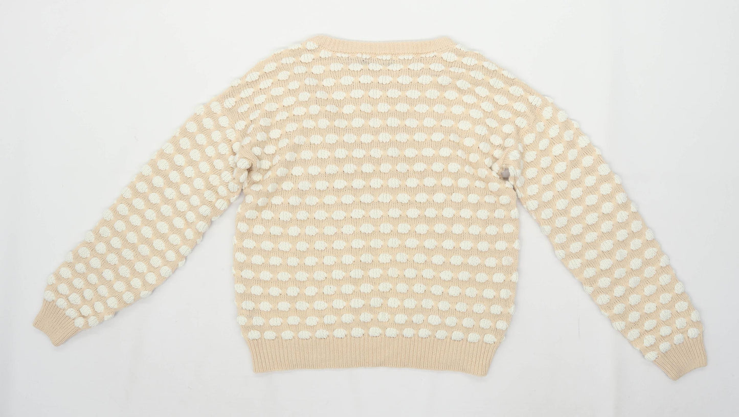 Atmosphere Womens Size 10 Spotted Peach Jumper (Regular)
