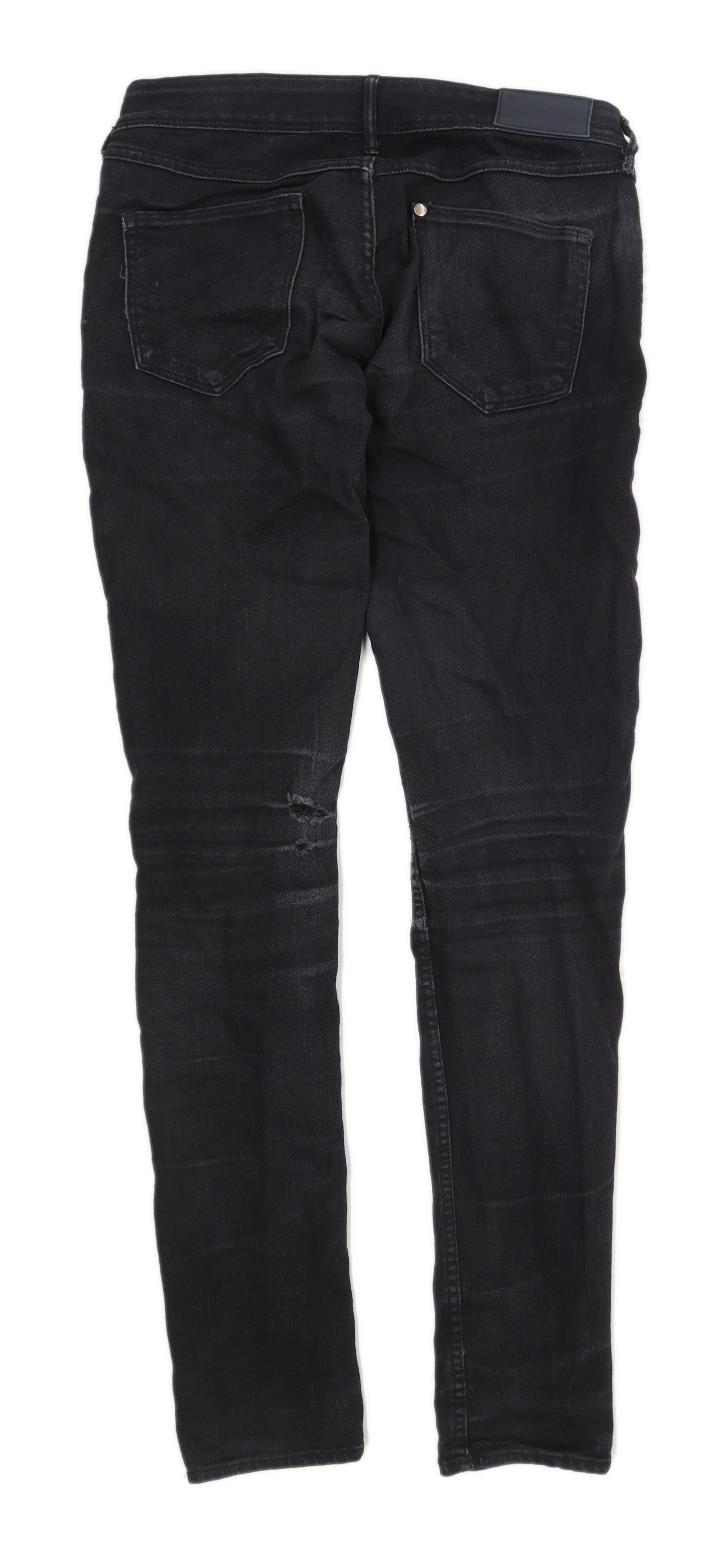 Womens & Denim Black Ripped Denim Jeans Size W27/L32