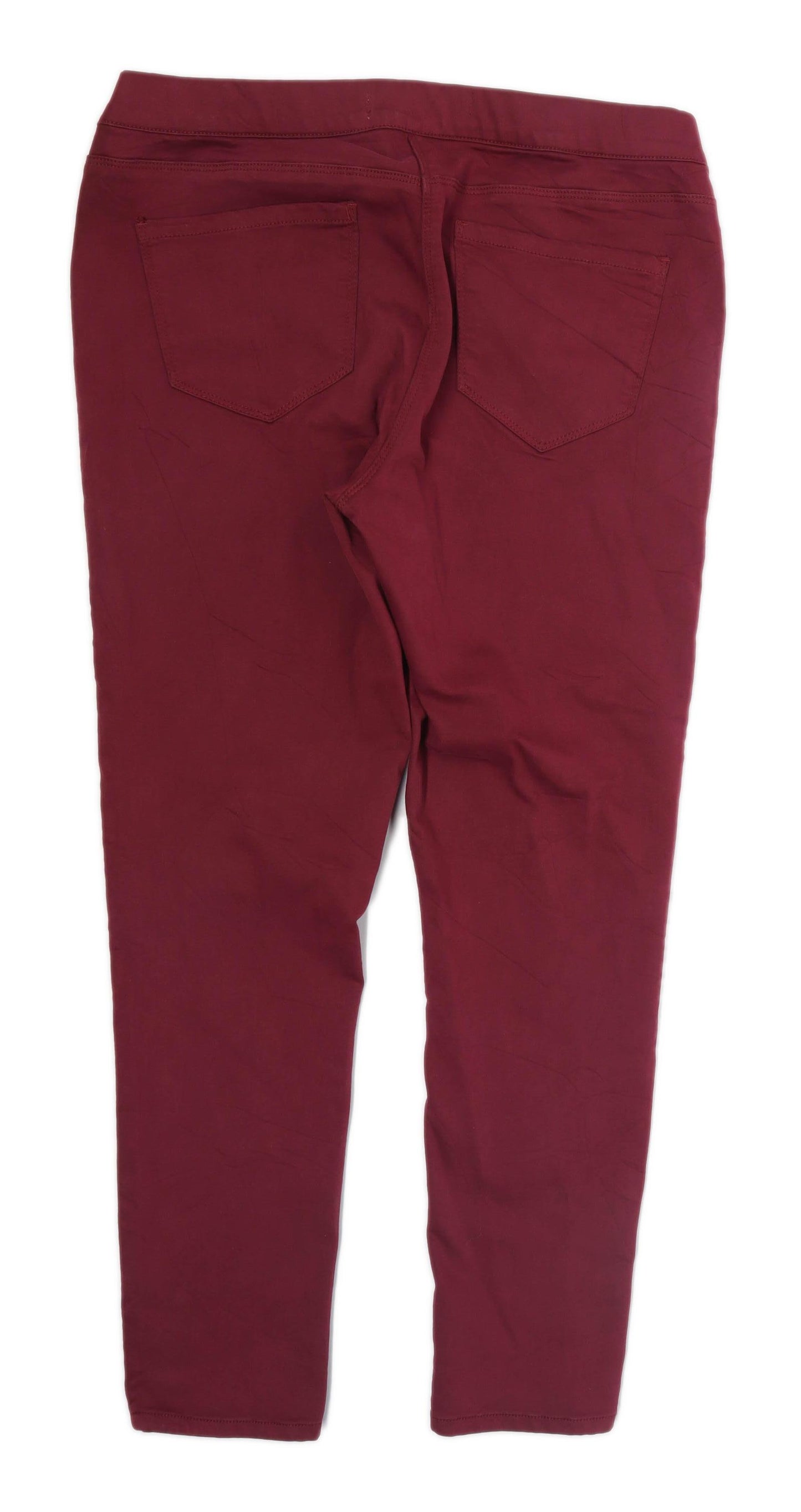 Womens George Burgundy Cotton Blend Jeggings Size 14/L25