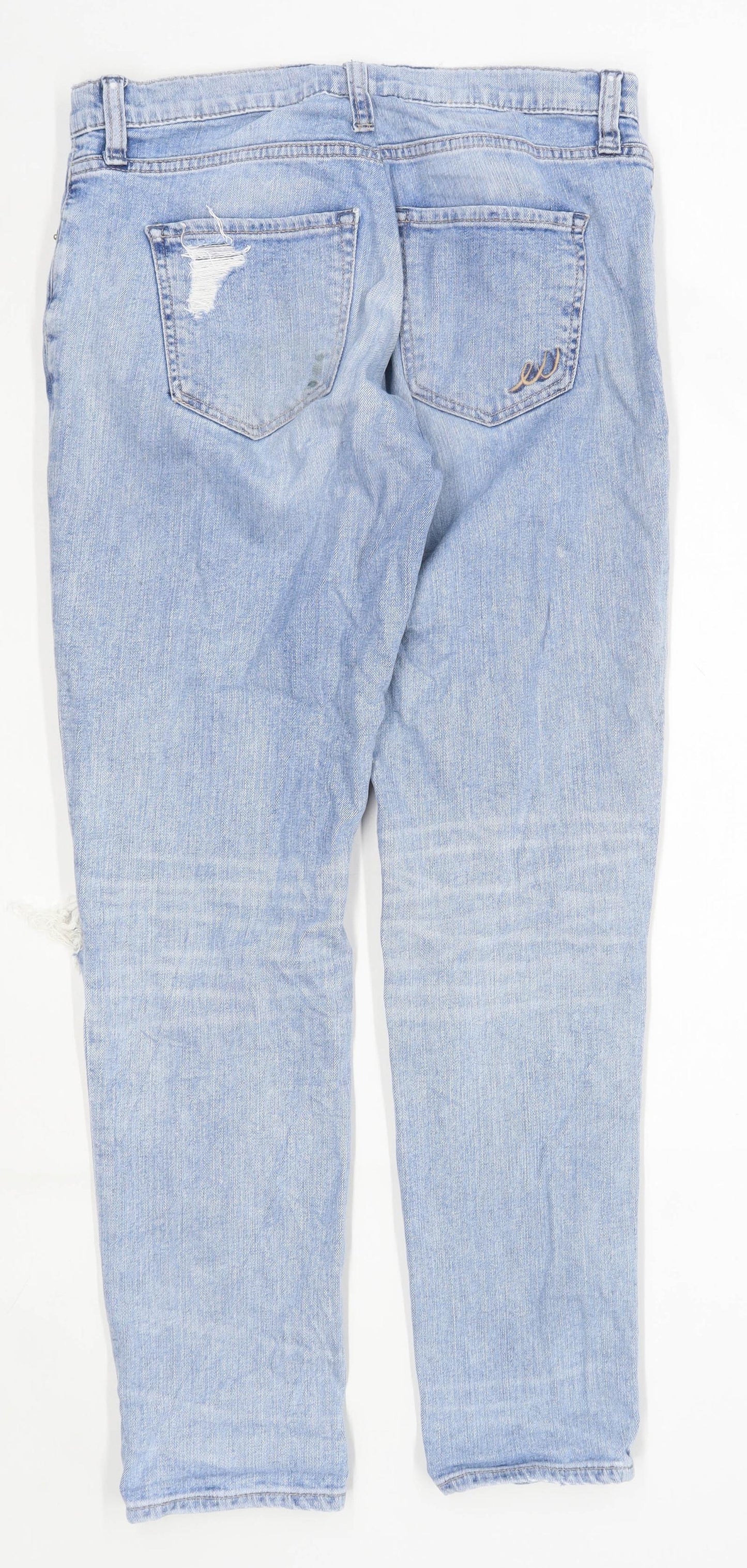 Womens Express Jeans Blue Ripped Girlfriend Denim Jeans Size 6/L27