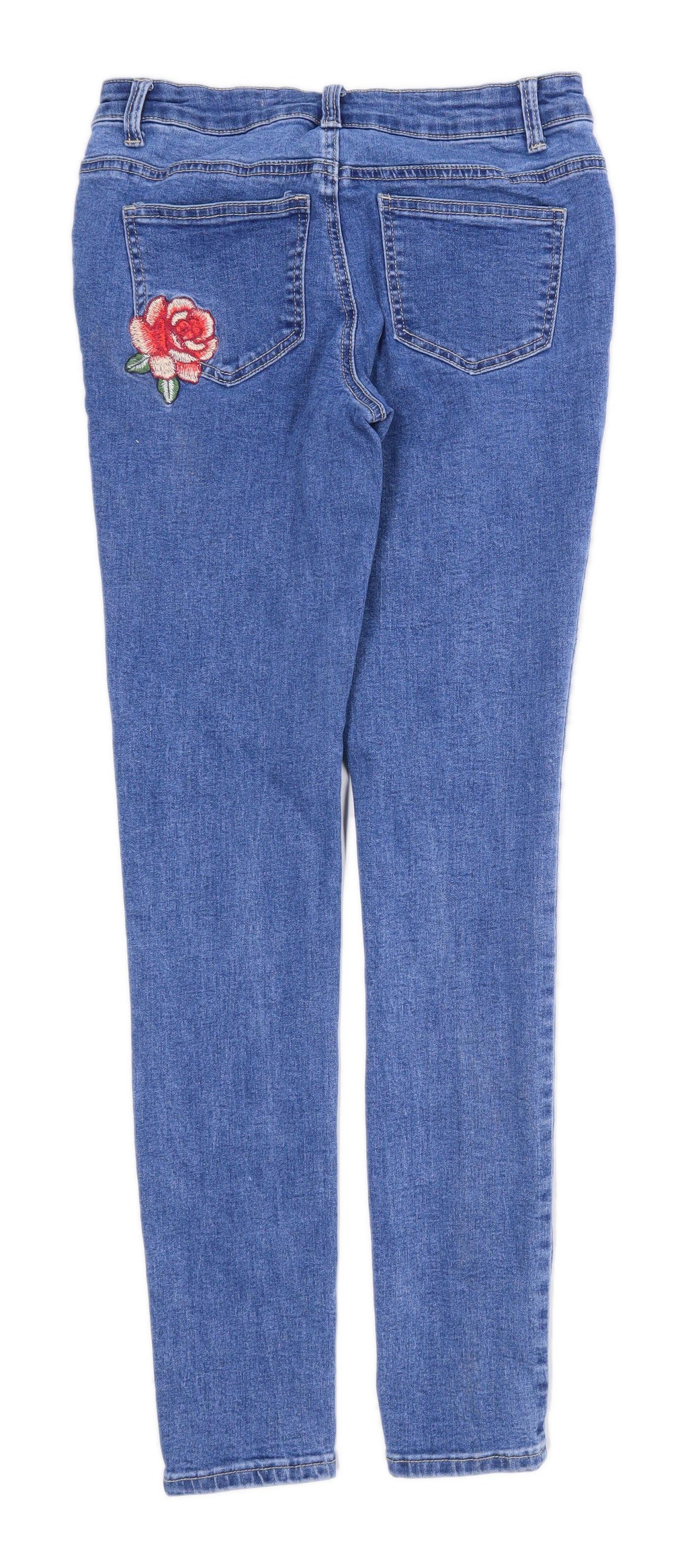 Womens Denim Co Blue Embroidered Denim Jeans Size 8/L29