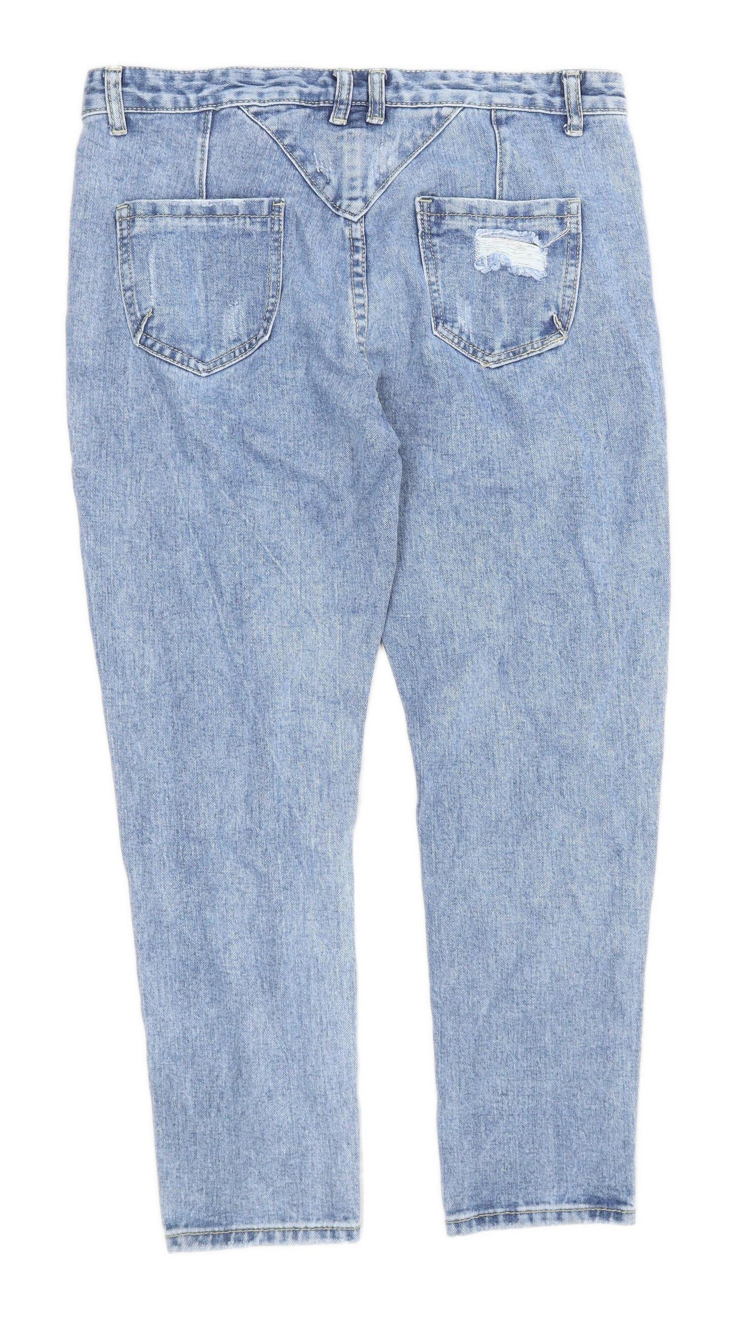 Womens Bisous Boutique Blue Ripped Denim Jeans Size W34/L26
