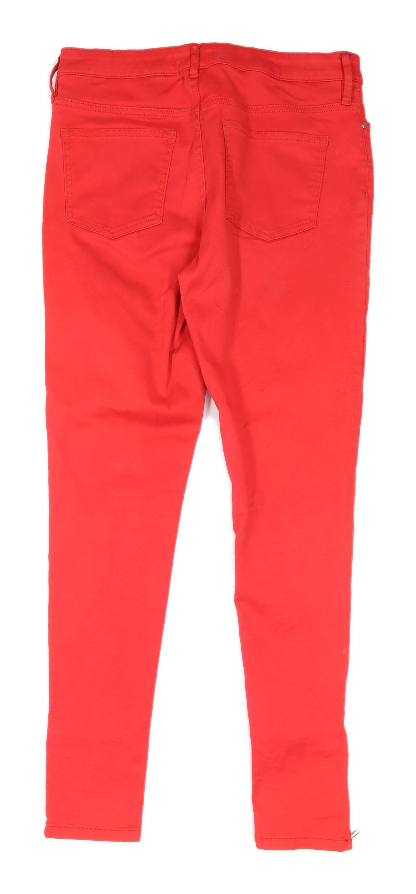 Womens F&F Red Denim Jeans Size 10/L27