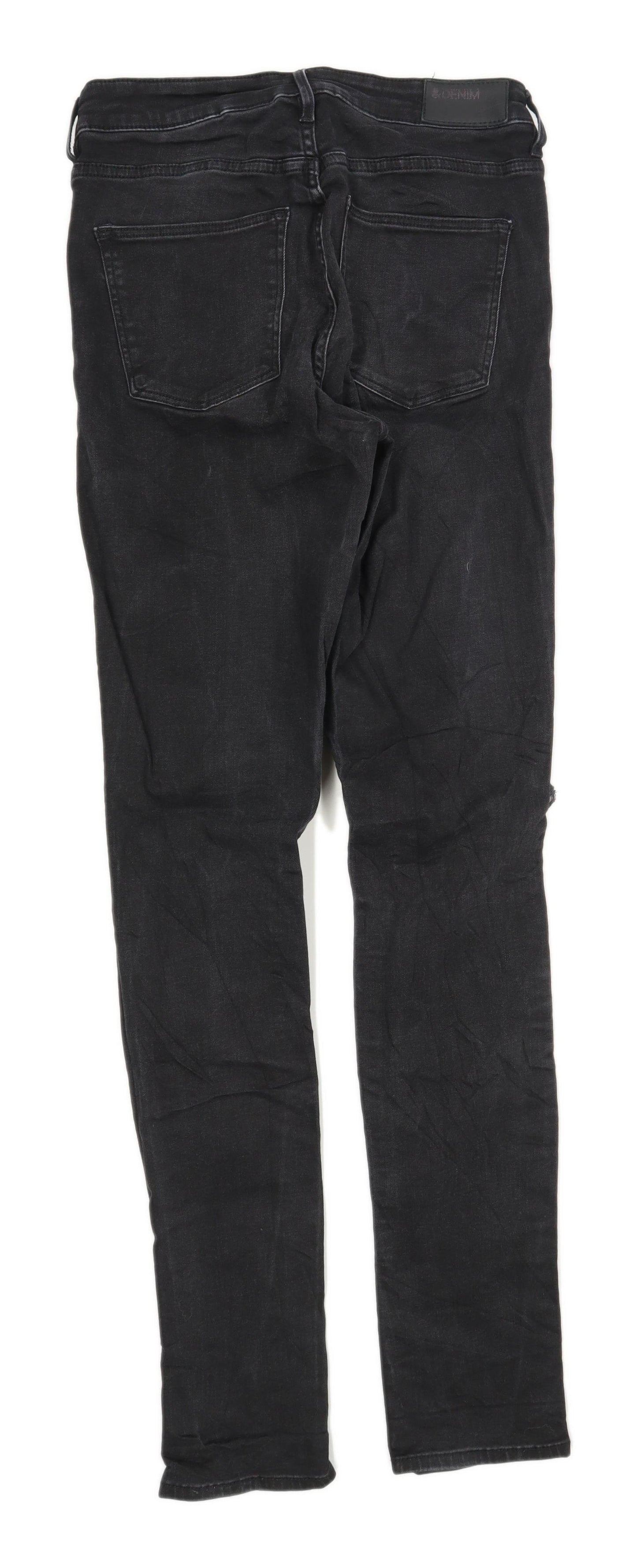 Womens & Denim Black Ripped Denim Jeans Size W29/L32