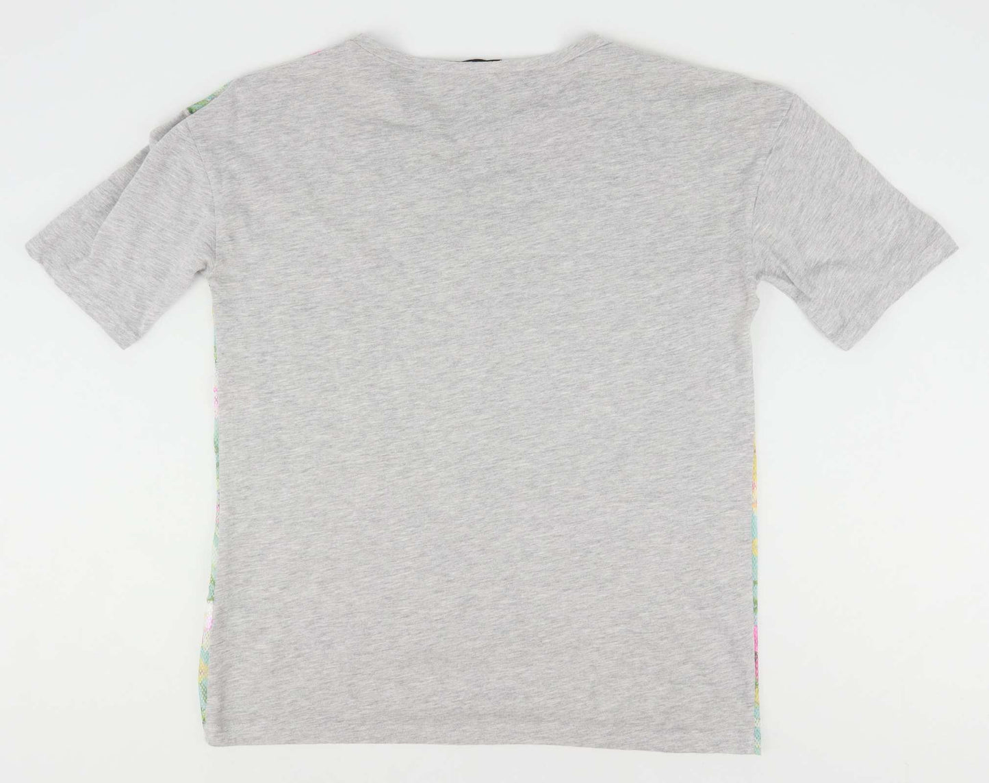 Atmosphere Grey Floral Womens Mesh T-Shirt Size 12 (Regular)