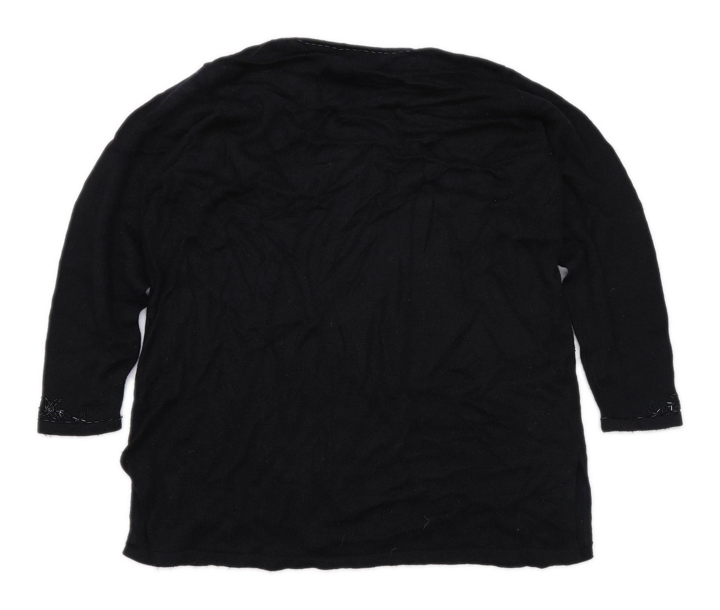 Marks & Spencer Womens Size 22 Textured Black Jumper (Regular)