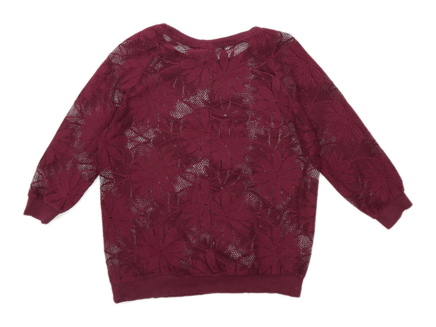 Atmosphere Womens Size 12 Floral Burgundy Top (Regular)