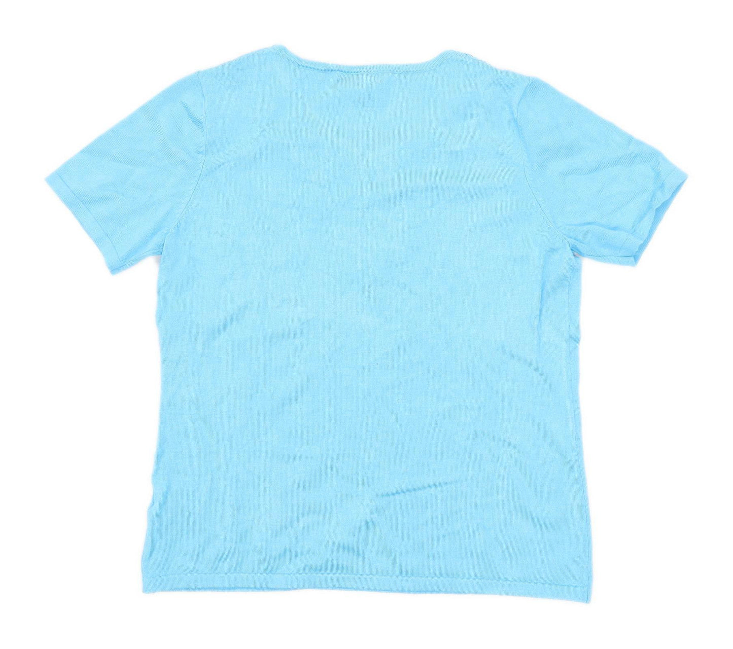 Al Paradise Womens Size M Floral Blue T-Shirt (Regular)