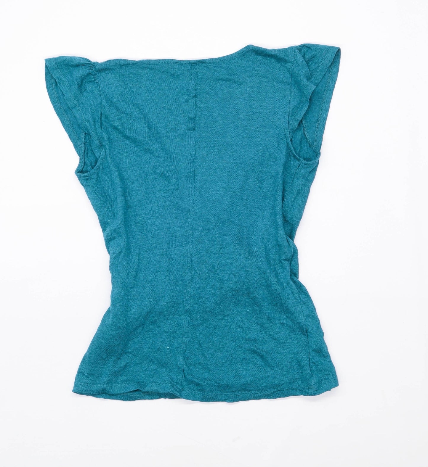 &et Womens Size 10 Linen Blue Top (Regular)