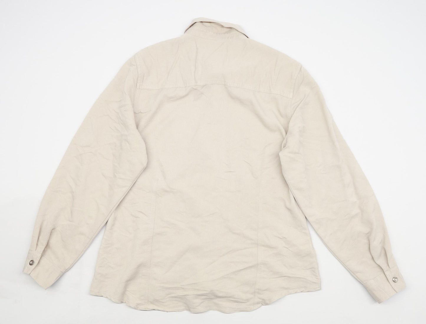 Joie de Vivre Womens Size 14 Beige Casual Everyday Autumn Shirt (Regular)