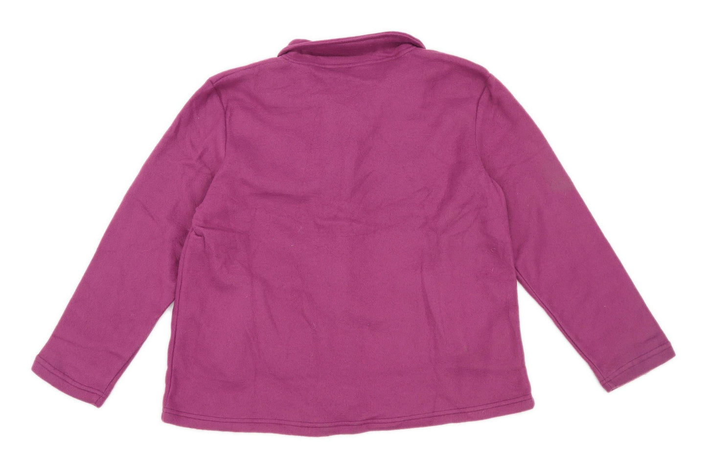 Anne De Lancay Womens Size M Floral Purple Zip Up Fleece (Regular)