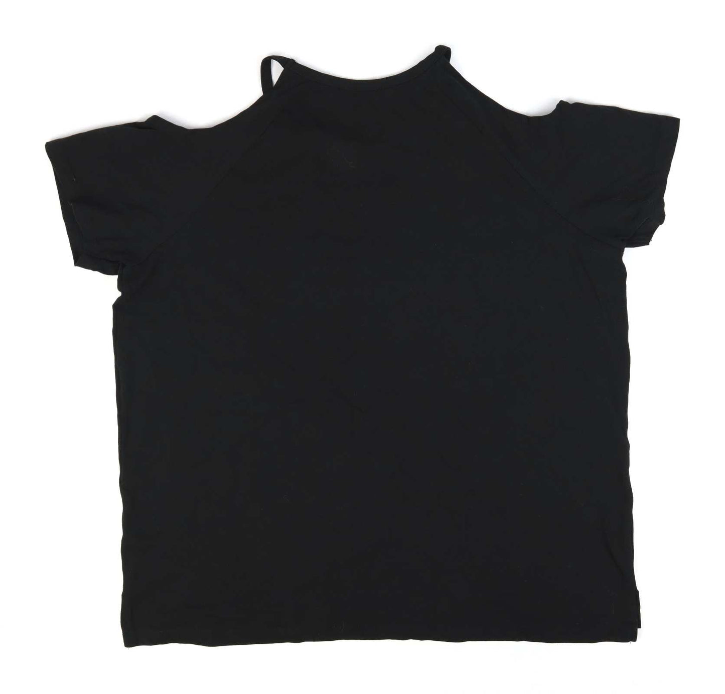 Pep & Co Black Cotton Blend Womens T-Shirt Size 18 (Regular)