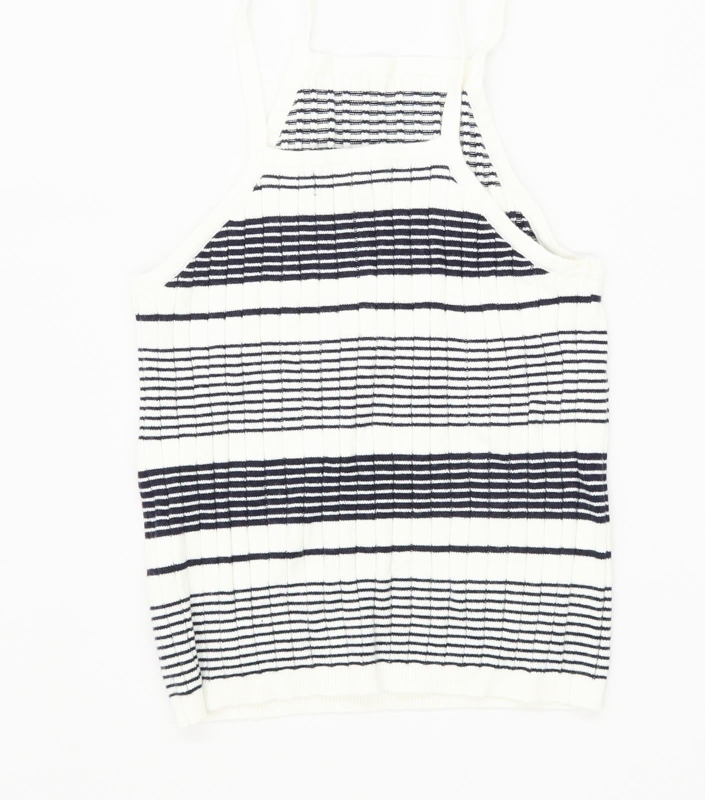 Atmosphere Womens Size 10 Striped Blue Top (Regular)