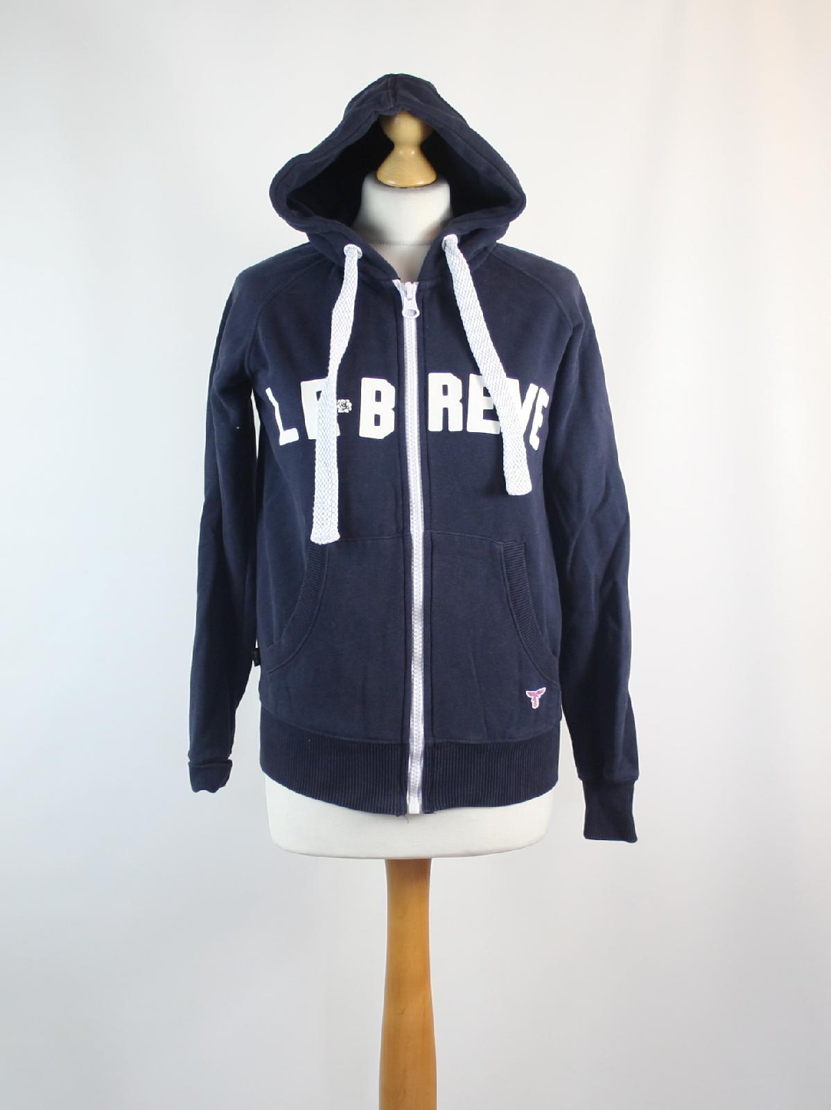 Le Breve Blue Graphic Cotton Blend Womens Hoodie Size XS