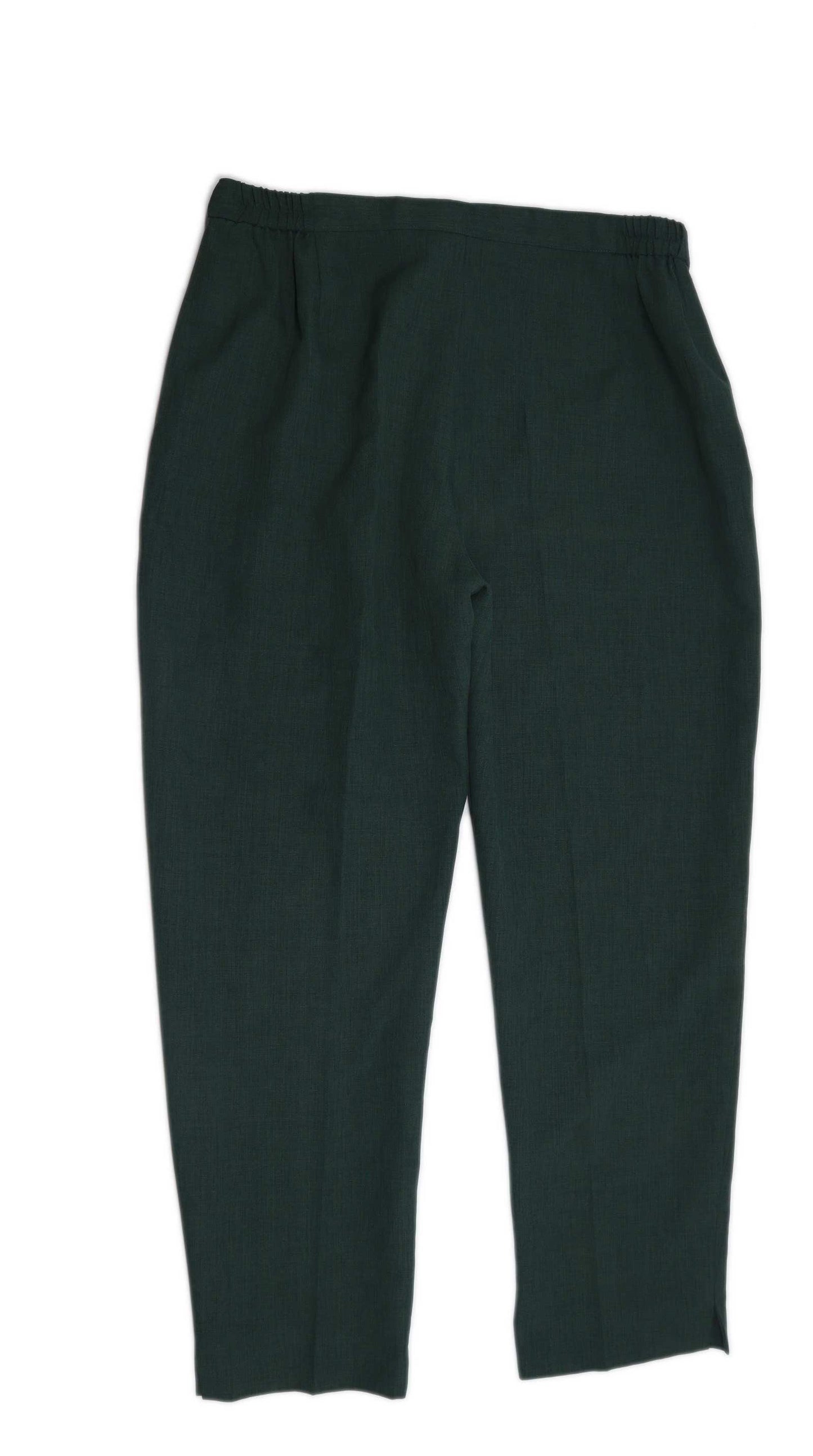 Womens Eastex Green Elasticated Waistband Work Office Business Trousers Size 16/L27