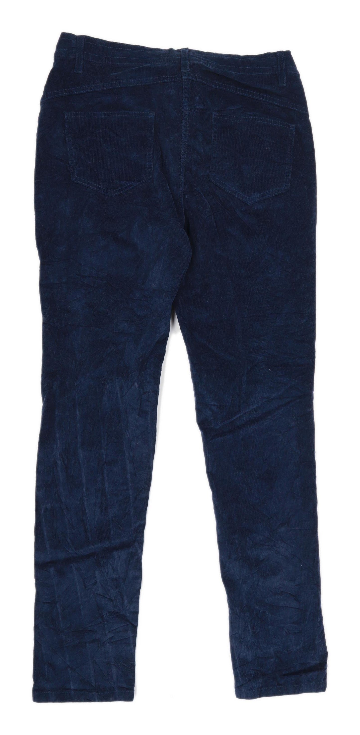 Womens Bonprix Blue Corduroy Trousers Size 10/L30