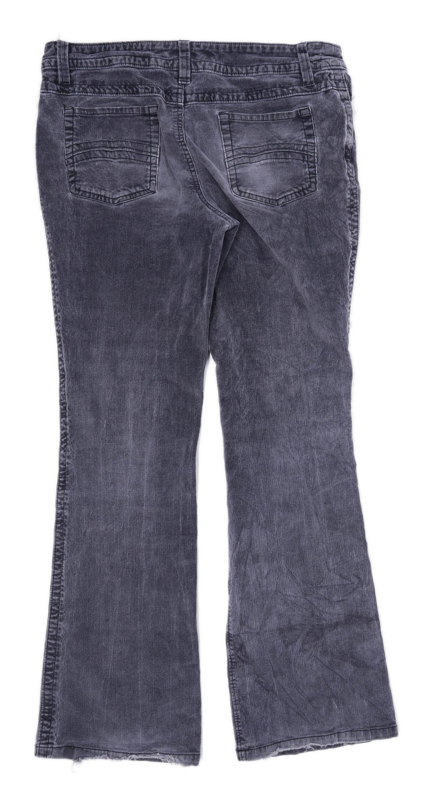 Womens Cherokee Grey Corduroy Trousers Size 12/L31