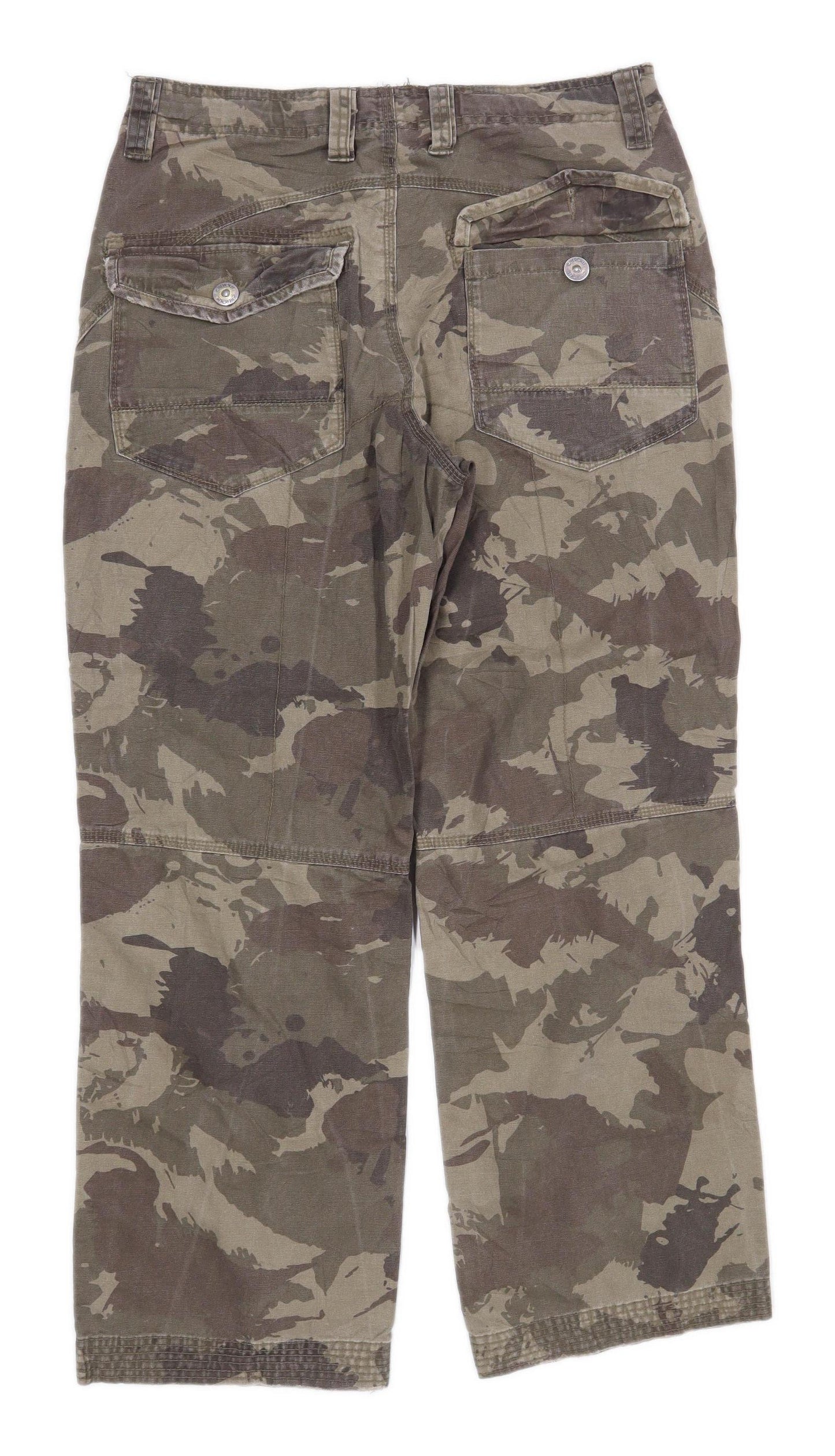 Womens Cherokee Green Cotton Cargo Trousers Size W30/L32