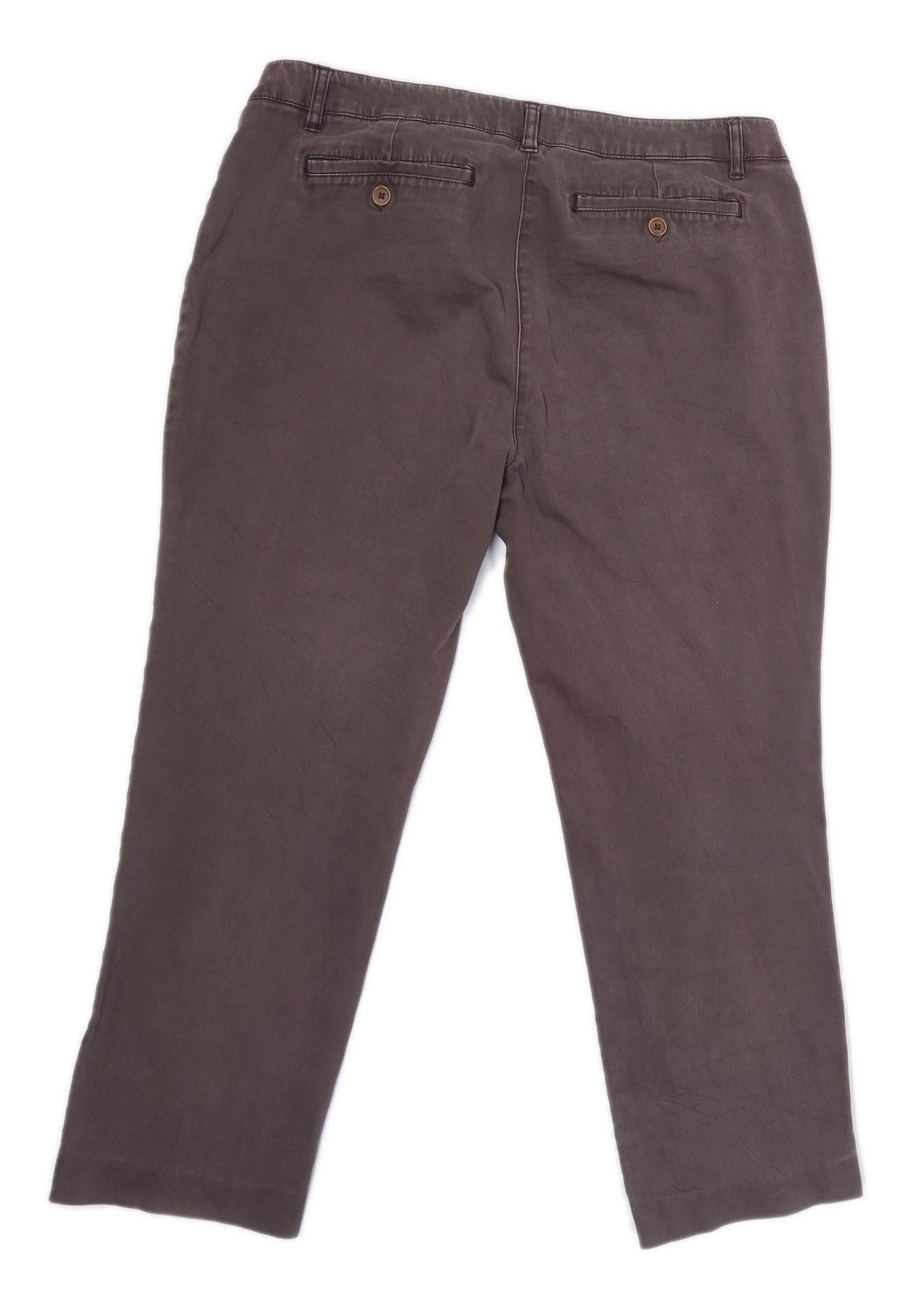 Womens Boden Brown Cotton Blend Trousers Size 16/L24