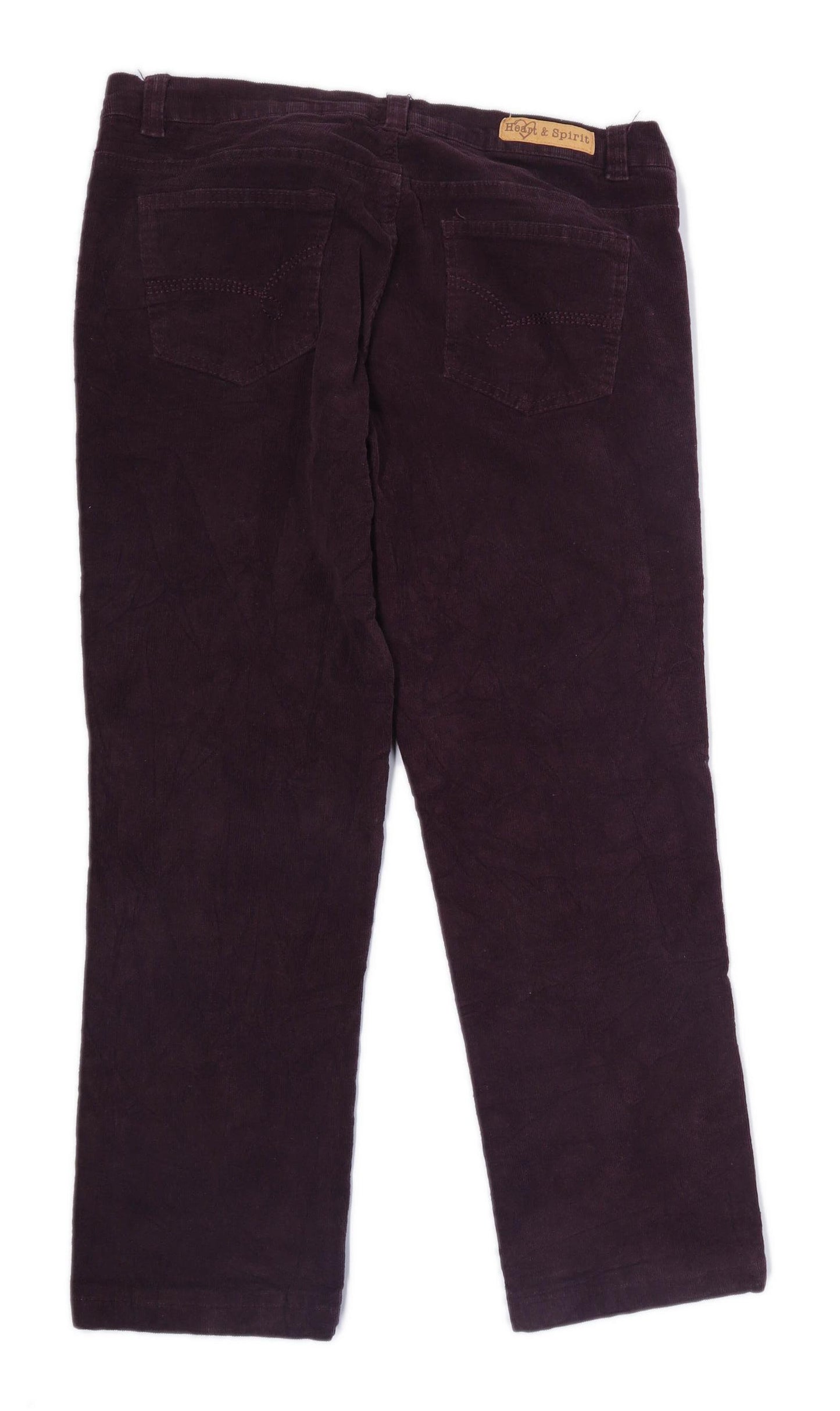 Womens Heart & Spirit Purple Corduroy Trousers Size 12/L23