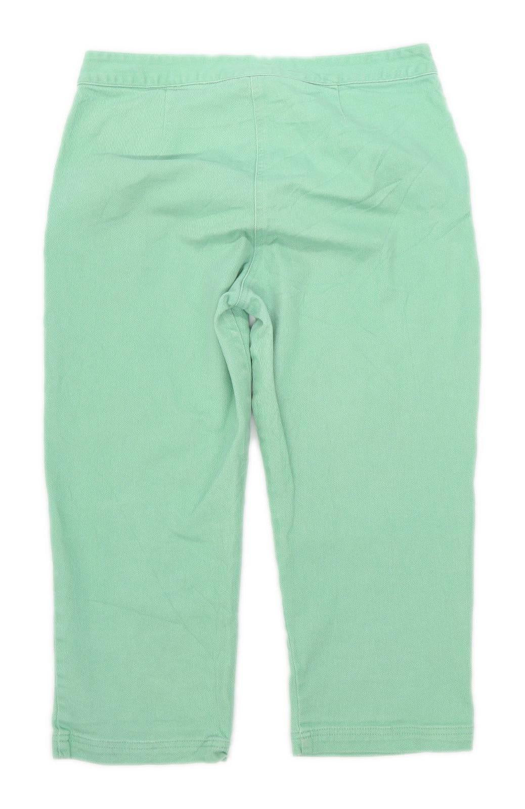 Womens Cotton Traders Green Cotton Blend Trousers Size 14/L20