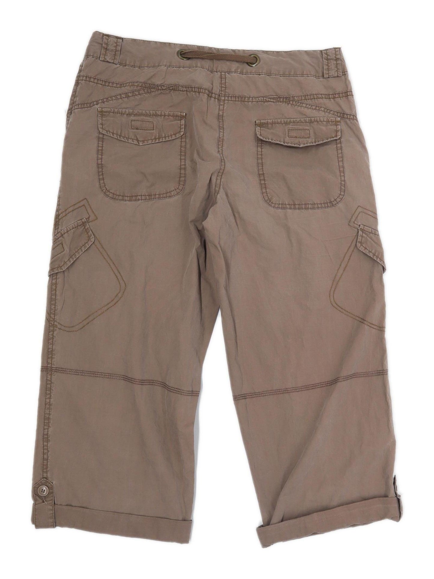 Womens Cherokee Brown Cotton Trousers Size 12/L20