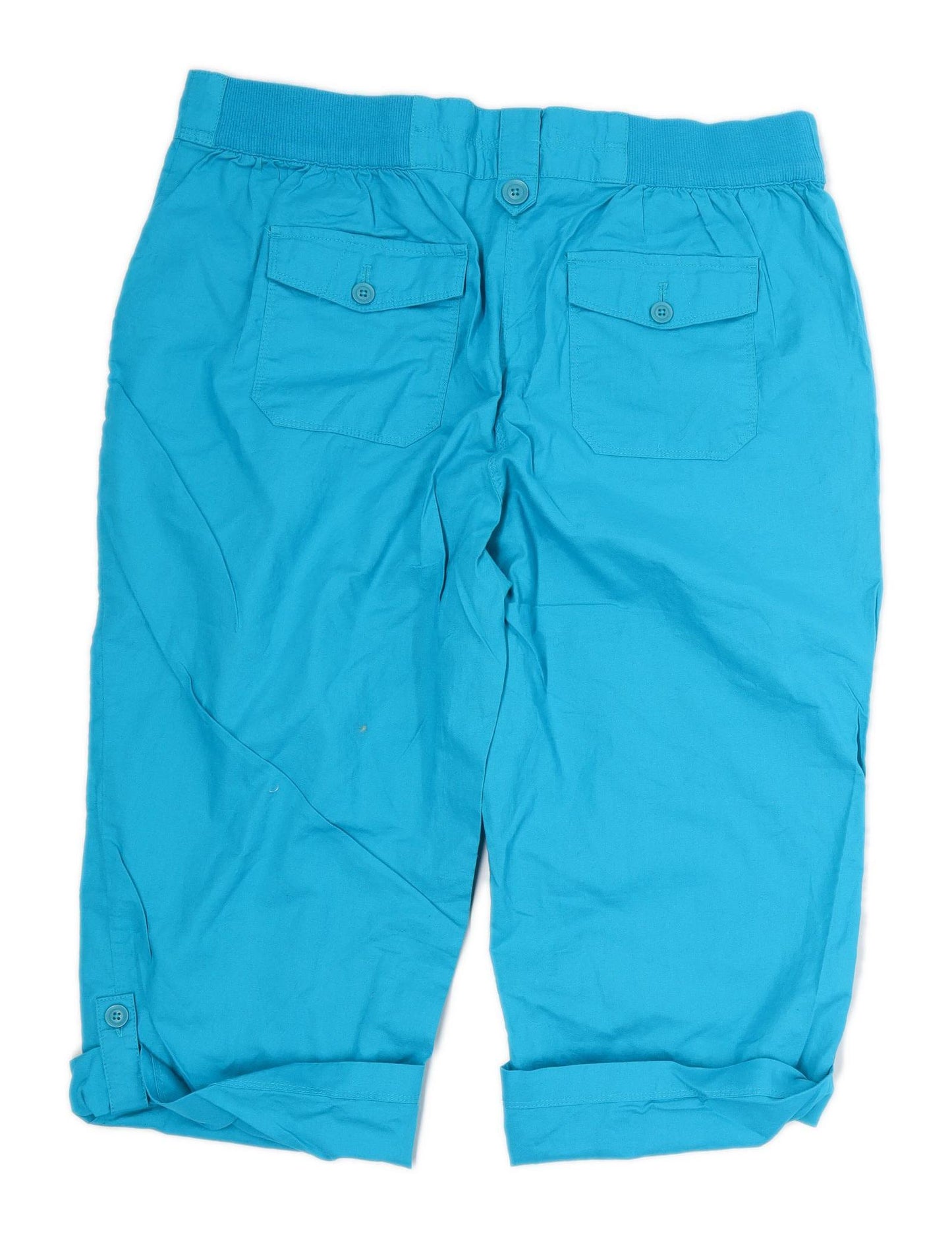 Womens BHS Blue Cotton Trousers Size 16/L16