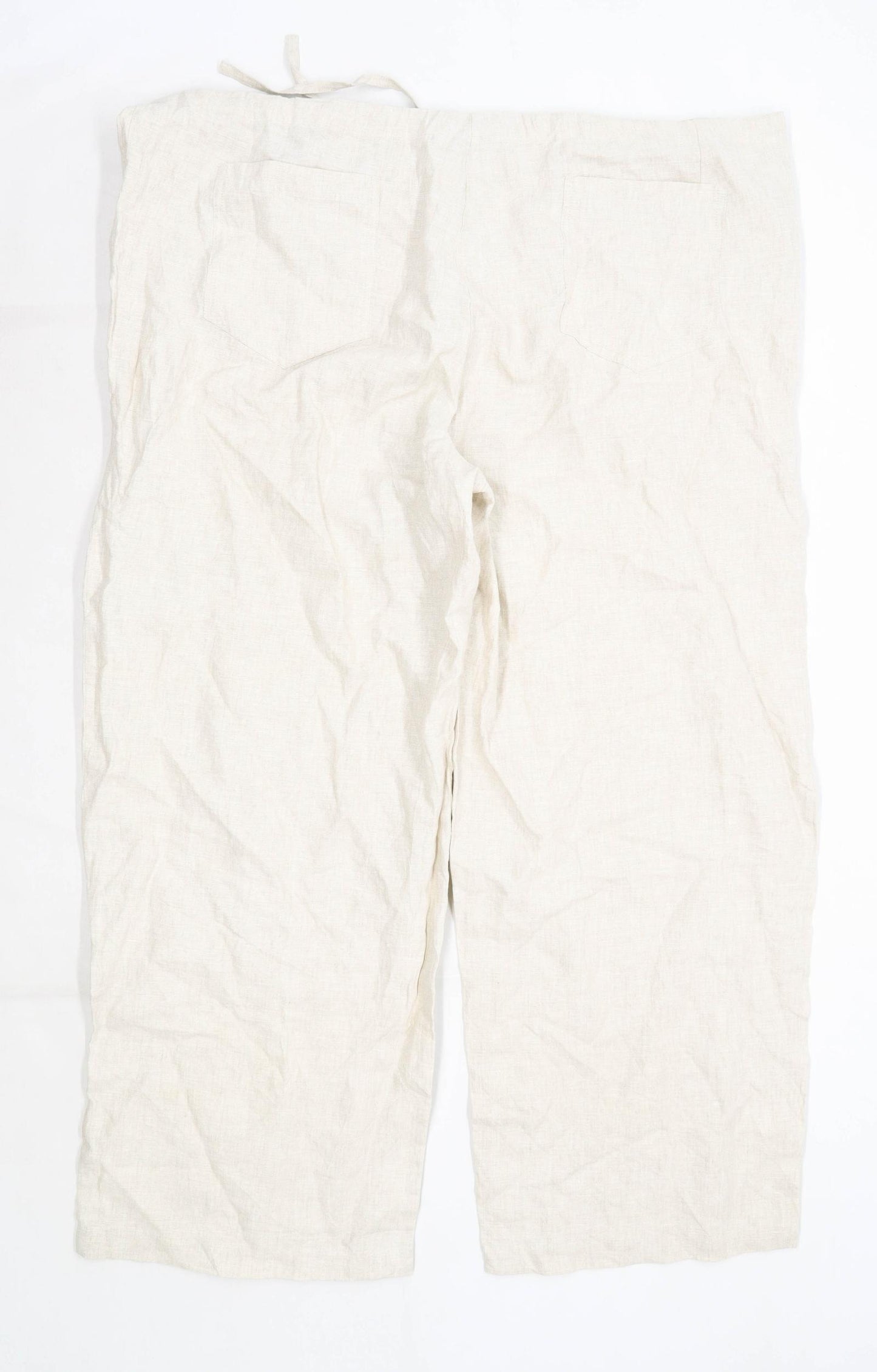 Womens Dunnes Beige Linen Trousers Size 22/L29